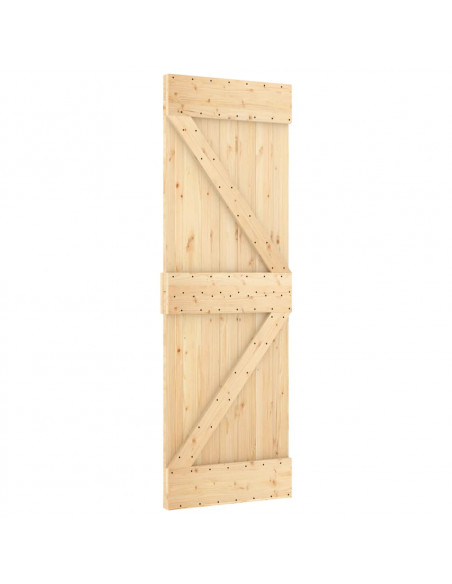 Porta Scorrevole con Set Hardware 70x210 cm Legno Massello Pino