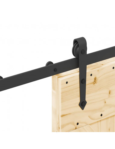 Porta Scorrevole con Set Hardware 70x210 cm Legno Massello Pino