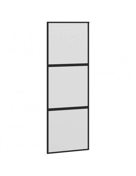 Porta Scorrevole Ferramenta 76x205 cm Vetro Temperato Alluminio