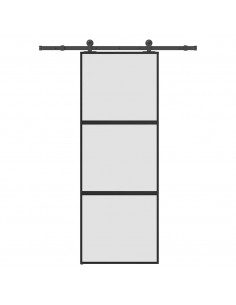 Porta Scorrevole Ferramenta 76x205 cm Vetro Temperato Alluminio