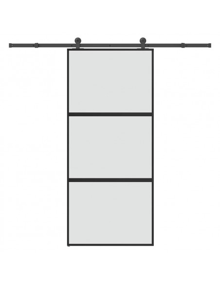Porta Scorrevole Ferramenta 90x205 cm Vetro Temperato Alluminio
