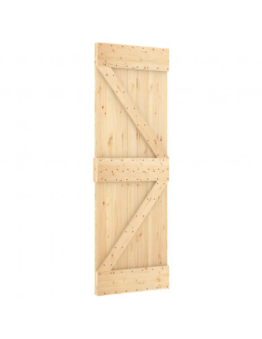 Porta Scorrevole con Set Hardware 70x210 cm Legno Massello Pino