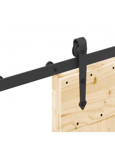 Porta Scorrevole con Set Hardware 70x210 cm Legno Massello Pino
