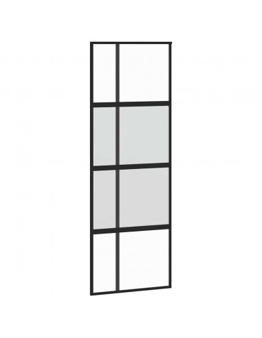 Porta Scorrevole Ferramenta 76x205 cm Vetro Temperato Alluminio