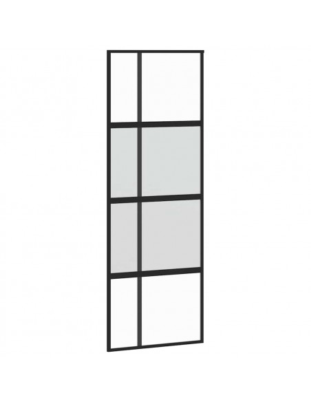 Porta Scorrevole Ferramenta 76x205 cm Vetro Temperato Alluminio