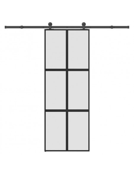 Porta Scorrevole Ferramenta 76x205 cm Vetro Temperato Alluminio