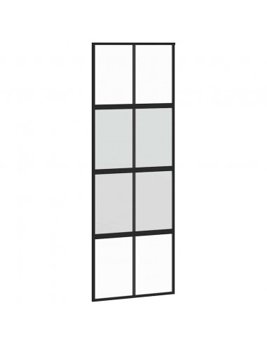 Porta Scorrevole Ferramenta 76x205 cm Vetro Temperato Alluminio