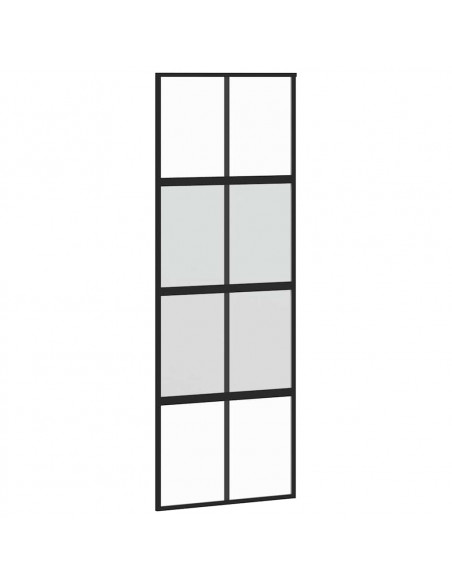 Porta Scorrevole Ferramenta 76x205 cm Vetro Temperato Alluminio