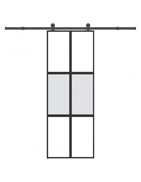 Porta Scorrevole Ferramenta 76x205 cm Vetro Temperato Alluminio