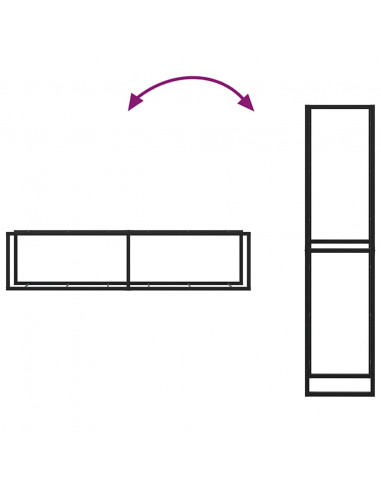 Rastrelliera per Legna da Ardere Nera 50x30x209 cm in Acciaio