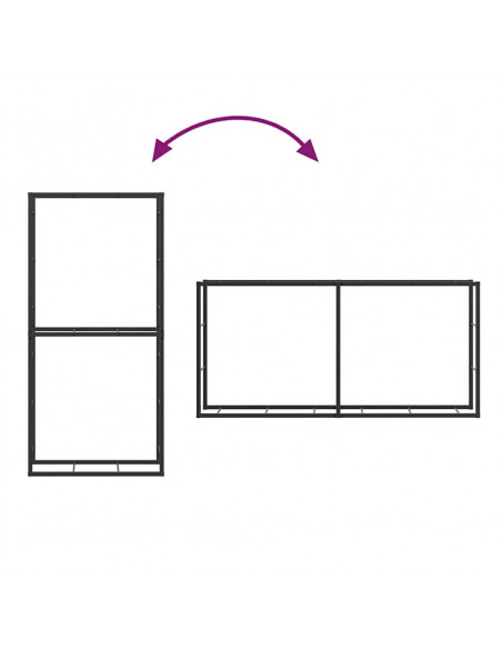 Rastrelliera per Legna da Ardere Nera 100x30x209 cm in Acciaio