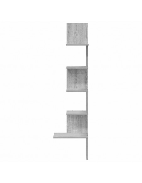 Scaffale Angolare Muro Grigio Sonoma 32x32x127,5 cm Truciolato