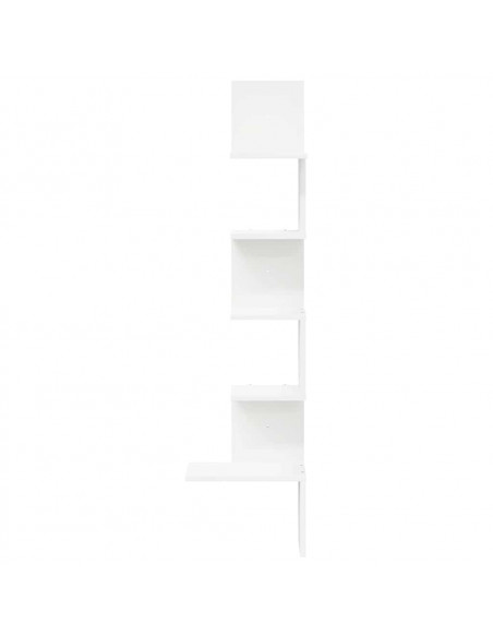 Scaffale Angolare Muro Bianco 32x32x127,5 cm Legno Multistrato