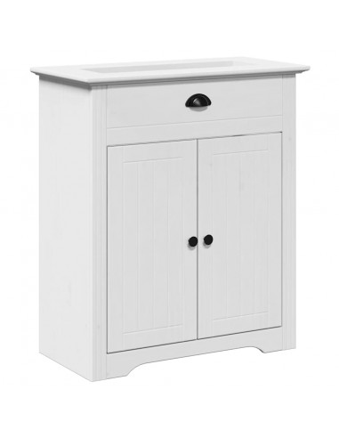 Set Mobili da Bagno 3 pz BODO Bianco in Legno Massello di Pino