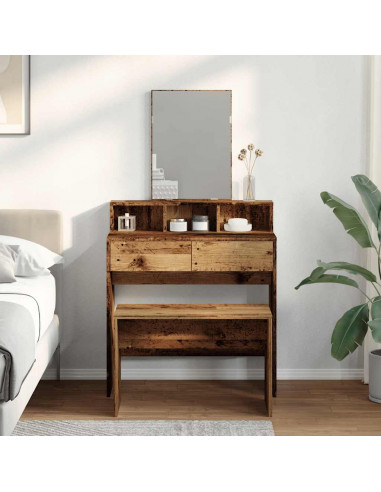 Sgabello da Toeletta Legno Vecchio 70x35x45cm Legno Multistrato