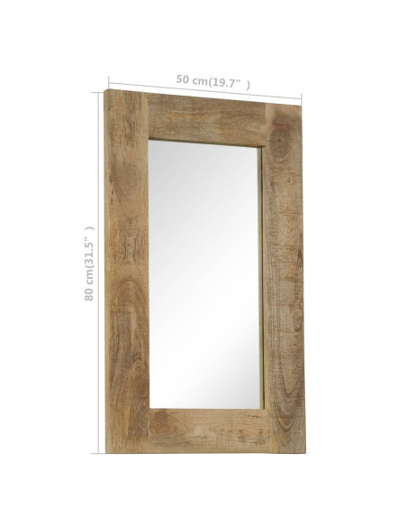 Specchio in Legno Massello di Mango 50x80 cm