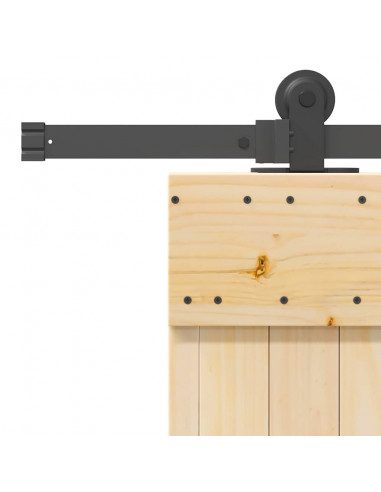 Porta Scorrevole con Set Hardware 90x210 cm Legno Massello Pino