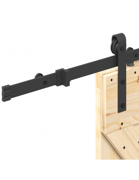 Porta Scorrevole con Set Hardware 85x210 cm Legno Massello Pino