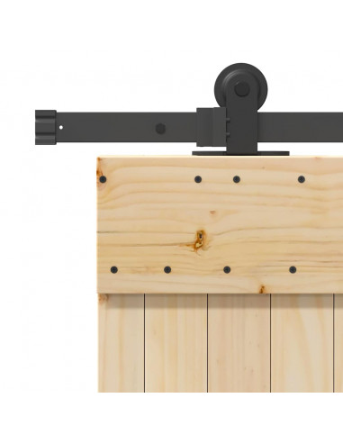 Porta Scorrevole con Set Hardware 80x210 cm Legno Massello Pino