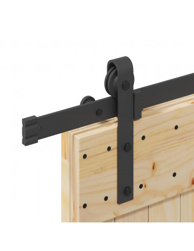 Porta Scorrevole con Set Hardware 80x210 cm Legno Massello Pino