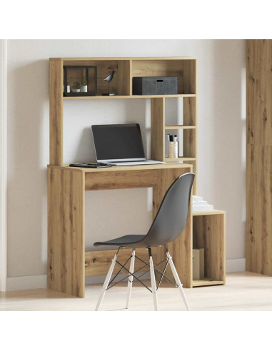 Scrivania Mensole Rovere Artigianale 100x45x140 cm Truciolato