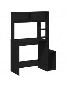 Scrivania con Mensole Nera 100x45x140 cm in Legno Multistrato