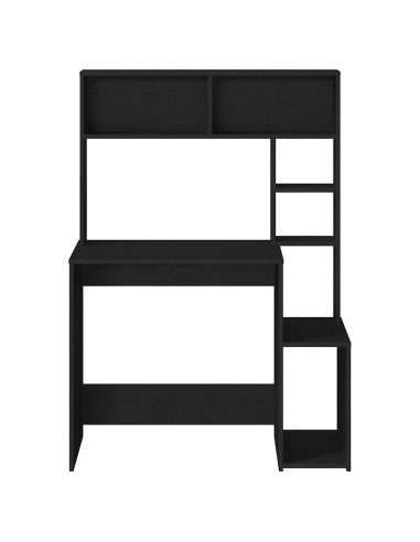 Scrivania con Mensole Nera 100x45x140 cm in Legno Multistrato