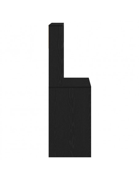 Scrivania con Mensole Nera 100x45x140 cm in Legno Multistrato