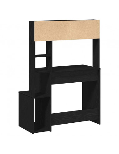 Scrivania con Mensole Nera 100x45x140 cm in Legno Multistrato