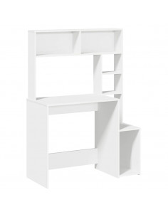 Scrivania con Mensole Bianca 100x45x140 cm in Legno Multistrato