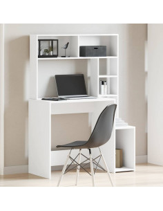 Scrivania con Mensole Bianca 100x45x140 cm in Legno Multistrato 2