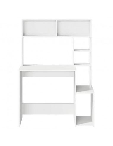 Scrivania con Mensole Bianca 100x45x140 cm in Legno Multistrato