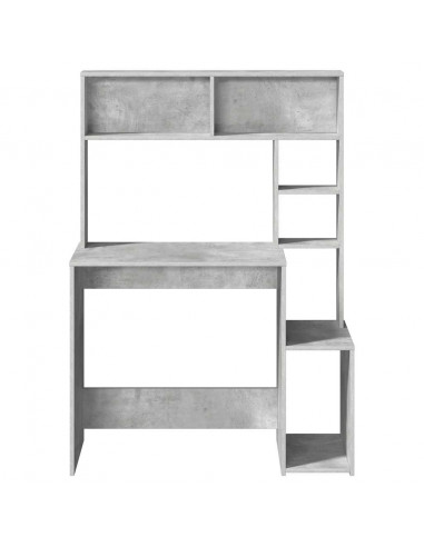 Scrivania Mensole Grigio Cemento 100x45x140cm Legno Multistrato