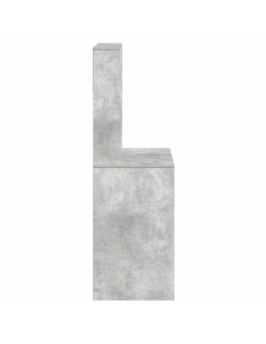 Scrivania Mensole Grigio Cemento 100x45x140cm Legno Multistrato