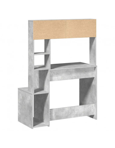 Scrivania Mensole Grigio Cemento 100x45x140cm Legno Multistrato