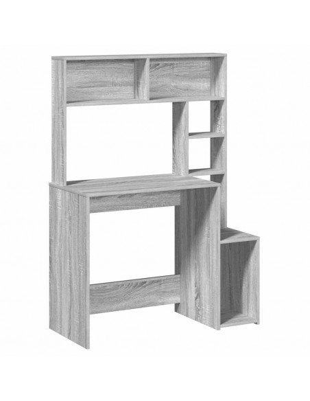 Scrivania Mensole Grigio Sonoma 100x45x140 cm Legno Multistrato