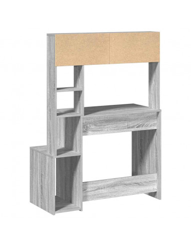 Scrivania Mensole Grigio Sonoma 100x45x140 cm Legno Multistrato