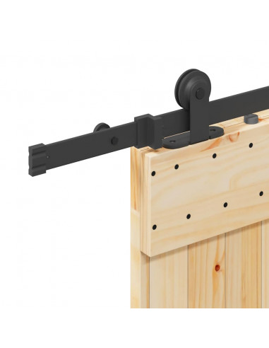 Porta Scorrevole con Set Hardware 95x210 cm Legno Massello Pino
