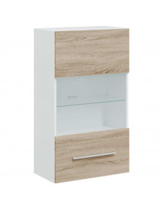 Mobile TV 5 pz con Illuminazione a LED Rovere Sonoma Truciolato 2