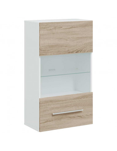 Mobile TV 5 pz con Illuminazione a LED Rovere Sonoma Truciolato