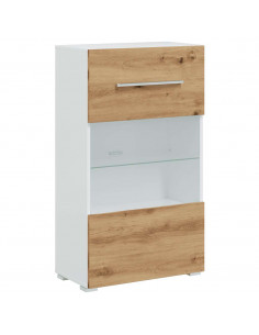 Mobile TV 5 pz con Illuminazione a LED Rovere Artigianale