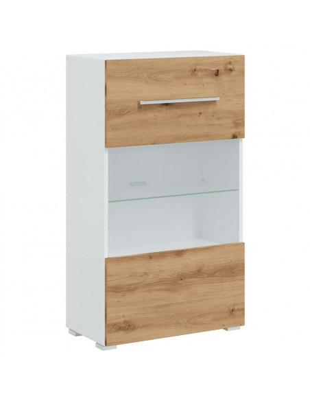 Mobile TV 5 pz con Illuminazione a LED Rovere Artigianale