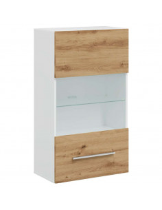 Mobile TV 5 pz con Illuminazione a LED Rovere Artigianale 2