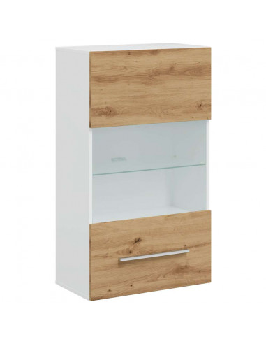 Mobile TV 5 pz con Illuminazione a LED Rovere Artigianale