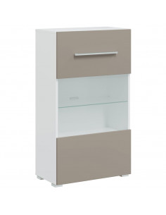 Mobile TV 5 pz con Illuminazione a LED Grigio Pietra Truciolato