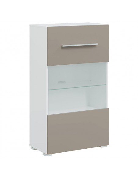 Mobile TV 5 pz con Illuminazione a LED Grigio Pietra Truciolato