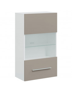 Mobile TV 5 pz con Illuminazione a LED Grigio Pietra Truciolato 2