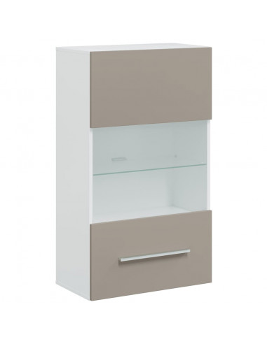 Mobile TV 5 pz con Illuminazione a LED Grigio Pietra Truciolato