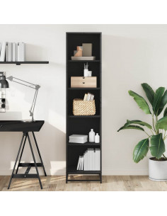 Libreria Nera 40x35x170,5 cm in Legno Multistrato 2