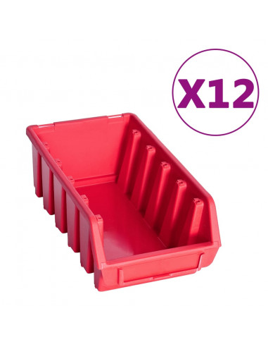 Kit Contenitori 80 pz con Pannelli a Parete Rosso e Nero
